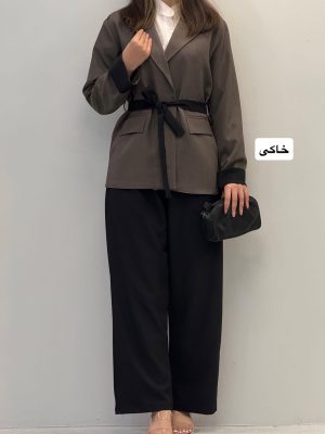 ست کت شلوار دورنگ هانی 2369