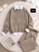 بلوز بافت گلدار نگینی ۴۲۳۶ - Image 5