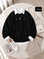 بلوز بافت گلدار نگینی ۴۲۳۶ - Image 3