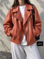 بامبر جکت چرم زیپی روزا 1201 - Image 3