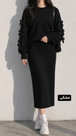 ست بافت آستین پاپیون 4243 - Image 3