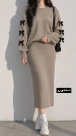 ست بافت آستین پاپیون 4243 - Image 6