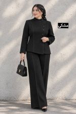 کت‌شلوار پارچه‌ای دوخت سفید تیدا کد 2427 - Image 3
