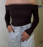 کراپ یقه قایقی بند نامرئی سیما کد 5606 - Image 6
