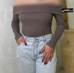 کراپ یقه قایقی بند نامرئی سیما کد 5606 - Image 4