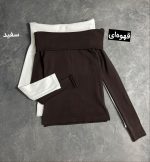 کراپ یقه قایقی مینا کد 5606 - Image 2