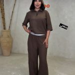 ست نیم زیپ حوله ای کلاهدار کد 1391