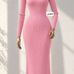 ماکسی ساده کبریتی یقه گرد ۵۵۷۴