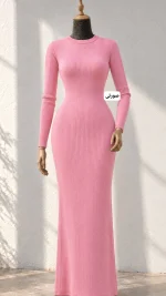 ماکسی ساده کبریتی یقه گرد ۵۵۷۴