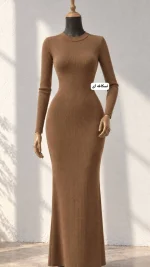 ماکسی ساده کبریتی یقه گرد ۵۵۷۴ - Image 6