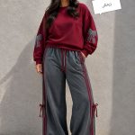 ست دورس شلوار پاپیون گلدوزی1455