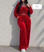 ست سه تیکه مخمل ساده5566 - Image 4