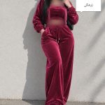 ست سه تیکه مخمل ساده5566