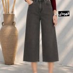 شلوار جین واید استریت قهوه‌ای کد 3417